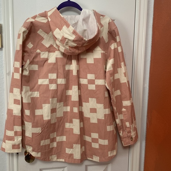 NWT MARLEYLILLY Hooded Aztec Shacket! Jacket hoodie fall warm Size Large NWOT - Picture 8 of 8